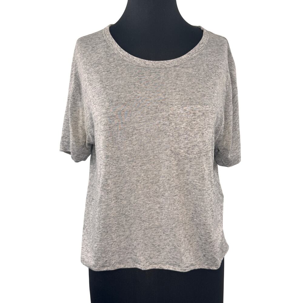 Rag & Bone Heather Gray Top Drop Shoulder Curved Hem Pullover Tee Size Small S